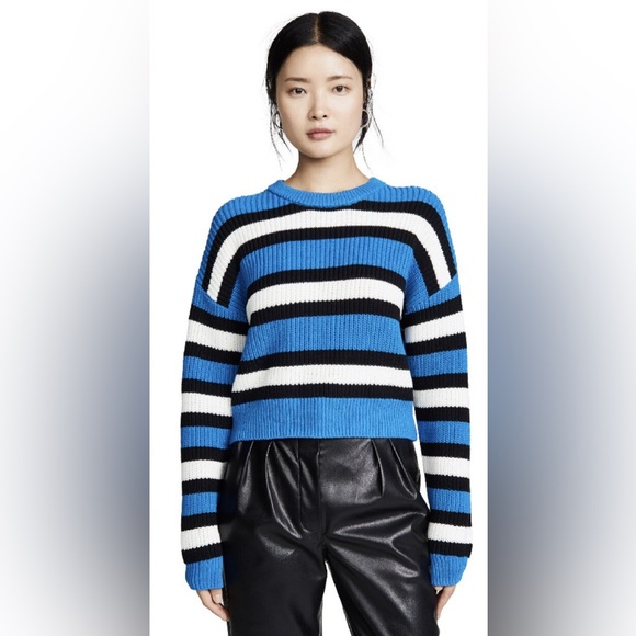 ALC Matthews Striped Cropped Boxy Knit Sweater XS - Picture 1 of 9
